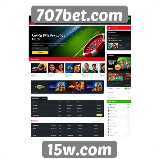 Interface do 707bet.com proporciona boa experiência ao usuário